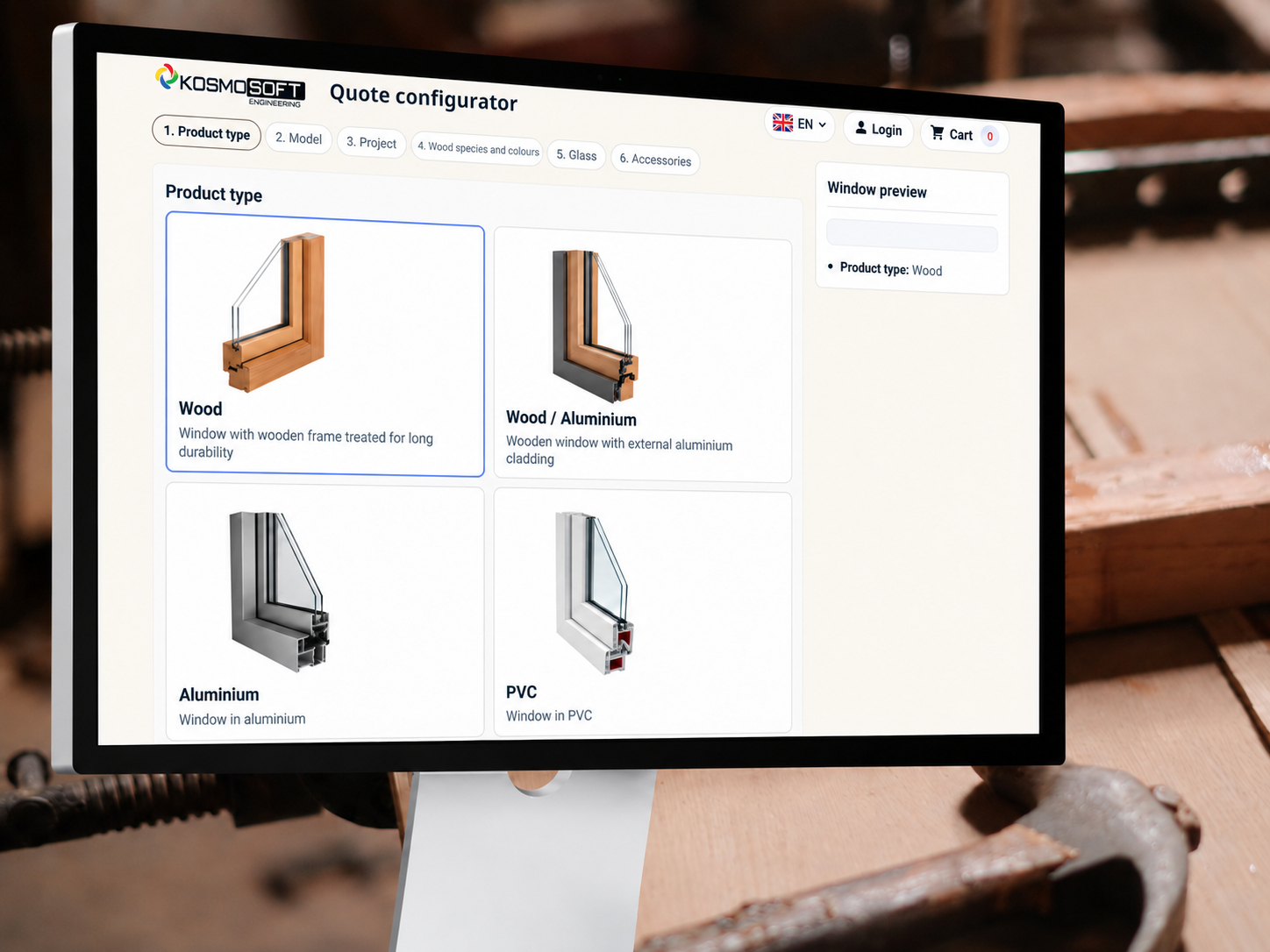 EasyQuotes window configuration and quoting interface