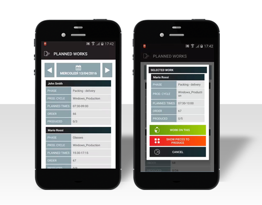 ArchimedeApp per carico/scarico magazzino e stato produzione